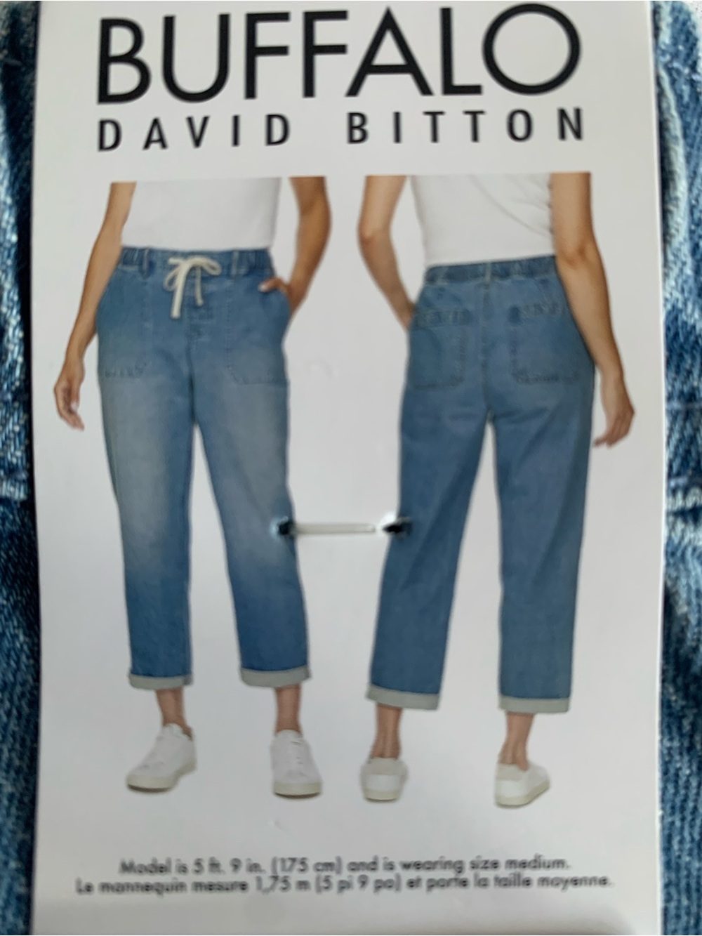 Buffalo David Bitton Women's Light Blue Cropped Denim Joggers
